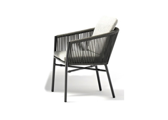 Corda redonda do Rattan do jardim de alumínio que empilha a cadeira exterior
