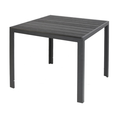 Tabela de alumínio superior de madeira plástica da mobília do quadrado para 80cm exteriores 90cm
