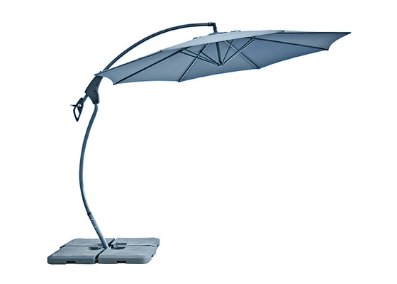 Curvatura de alumínio guarda-chuva de suspensão exterior deslocado com tamanho baixo de φ250x245cm